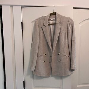 Veronica Beard Cream Linen Blazer